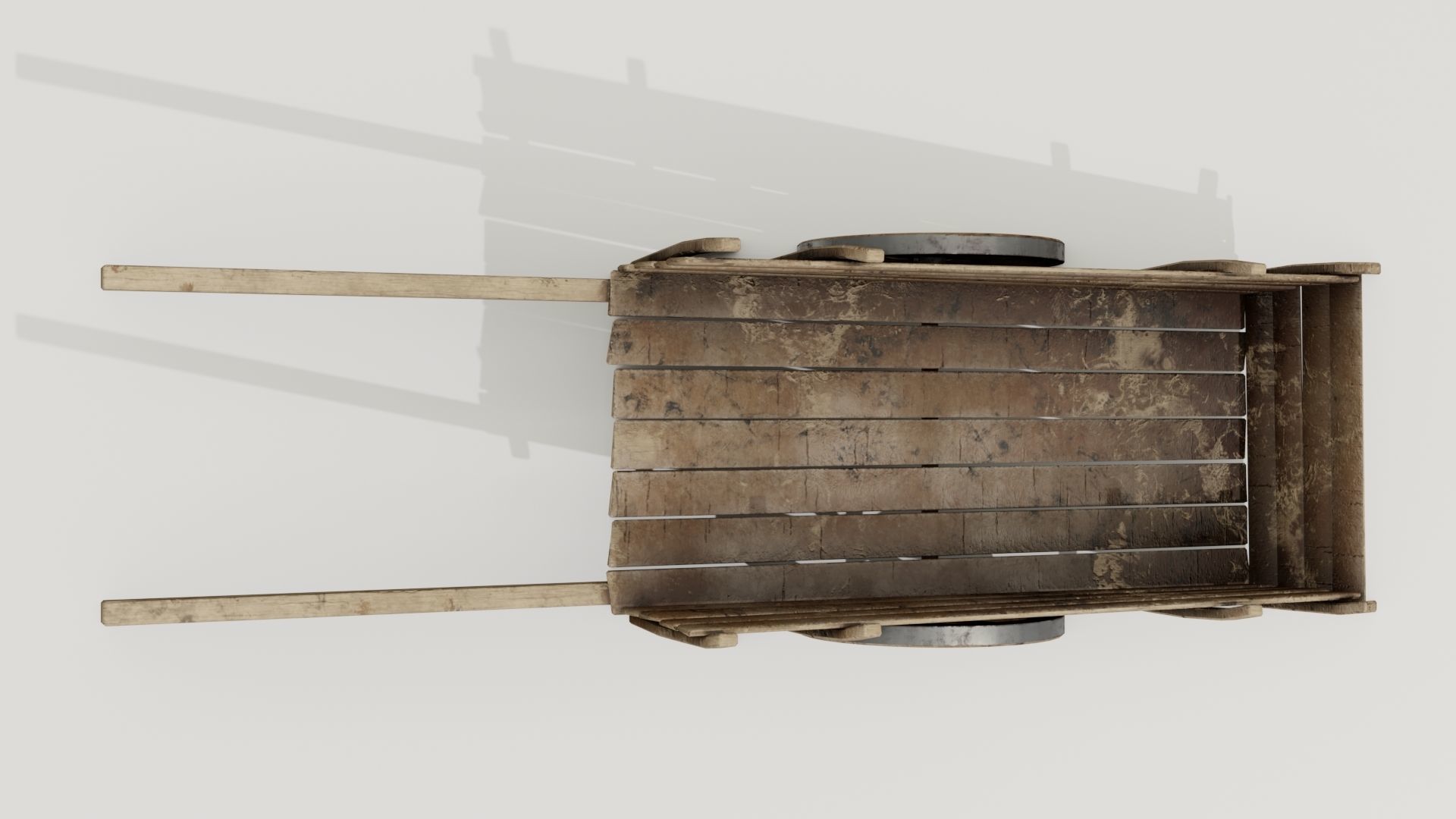 Medieval cart Low-poly 3D model_12