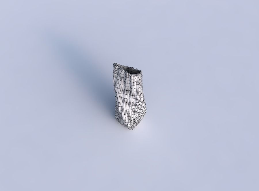 Vase twisted bent rectangle with twisted smooth ribbons 3D print model_6