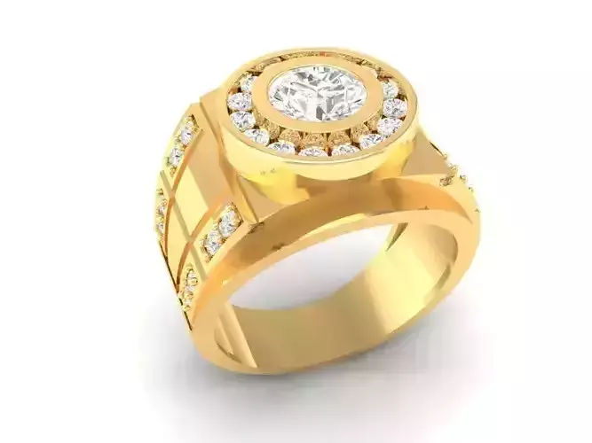 Luxury Geometric Diamond Men Ring  133
