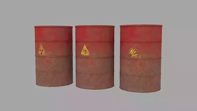 Old Rusty Metal Barrel Low-poly 3D model