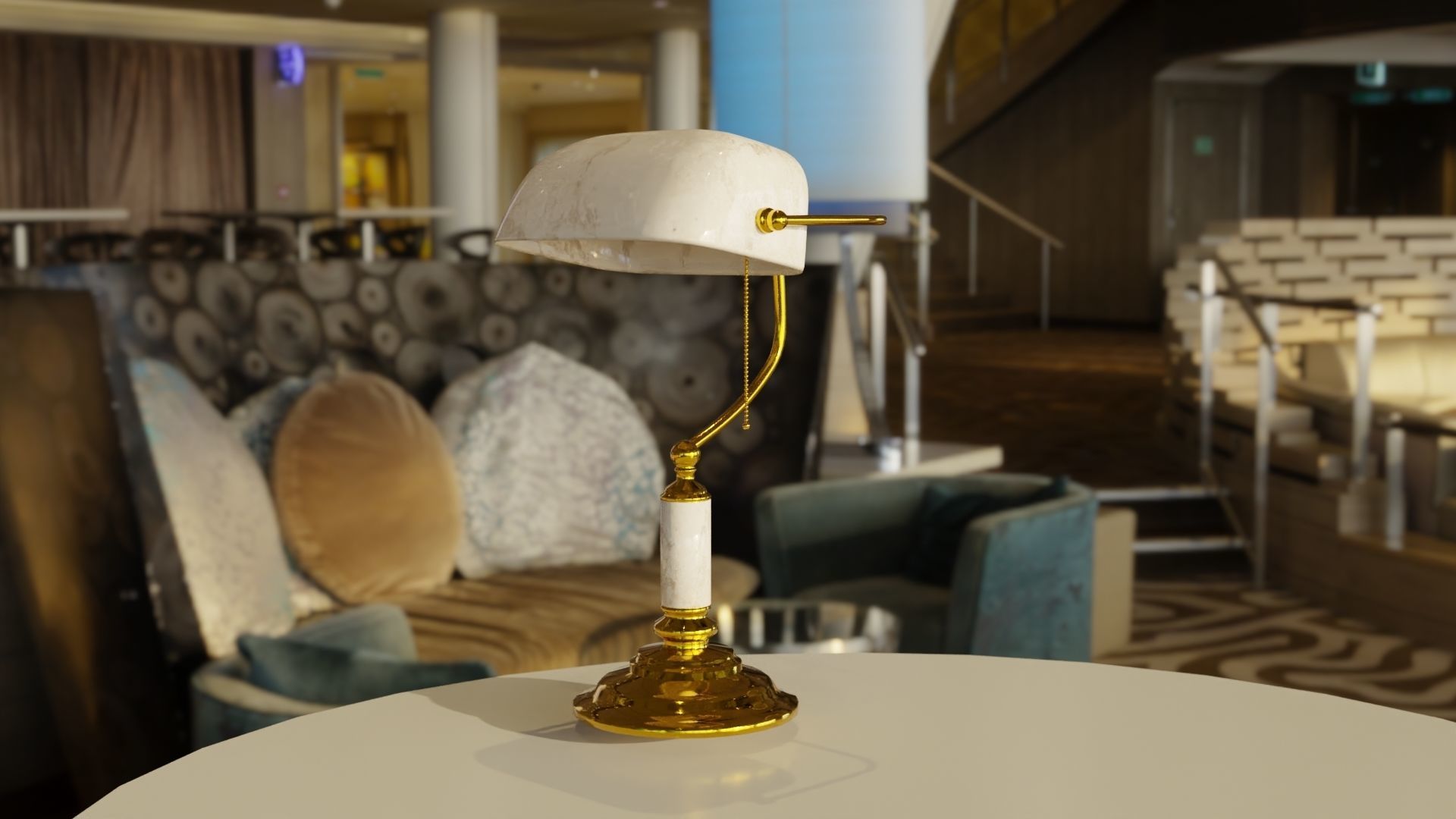 Retro Table Lamp 3D model_5