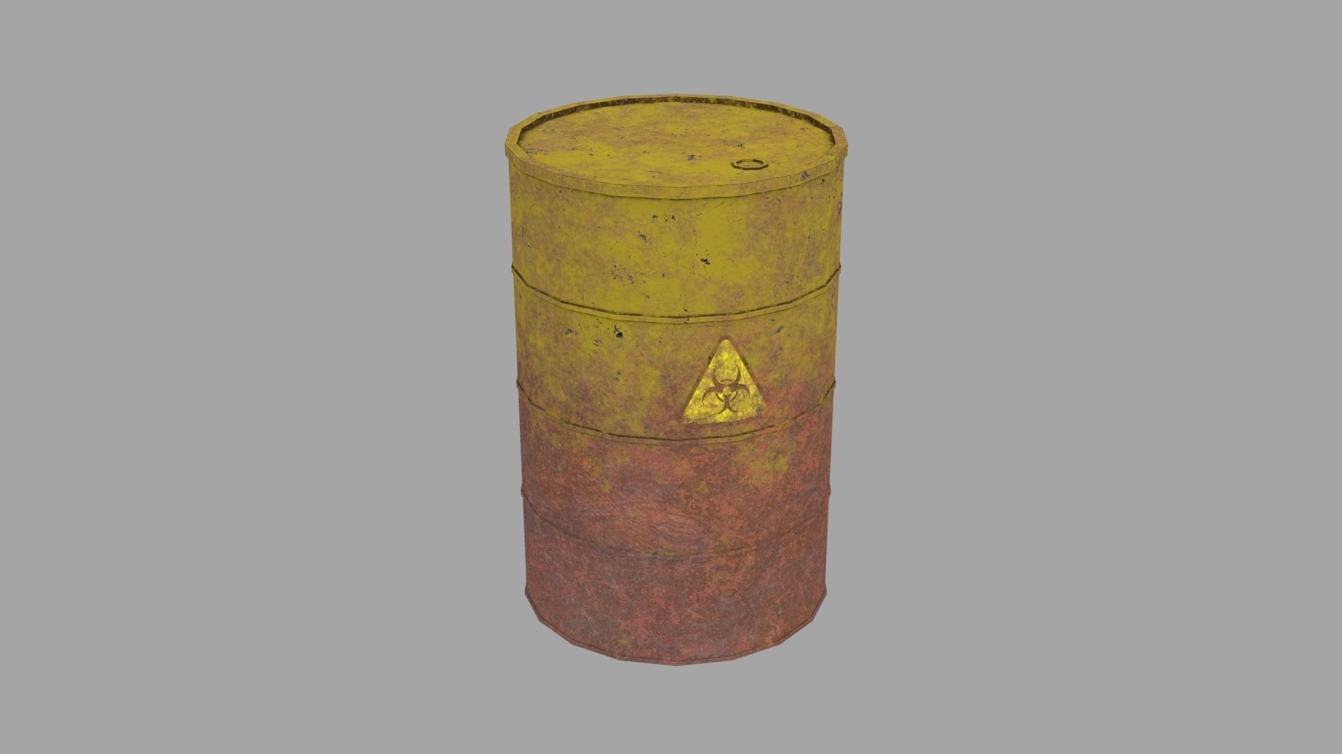 Old Rusty Metal Barrel Low-poly 3D model_3