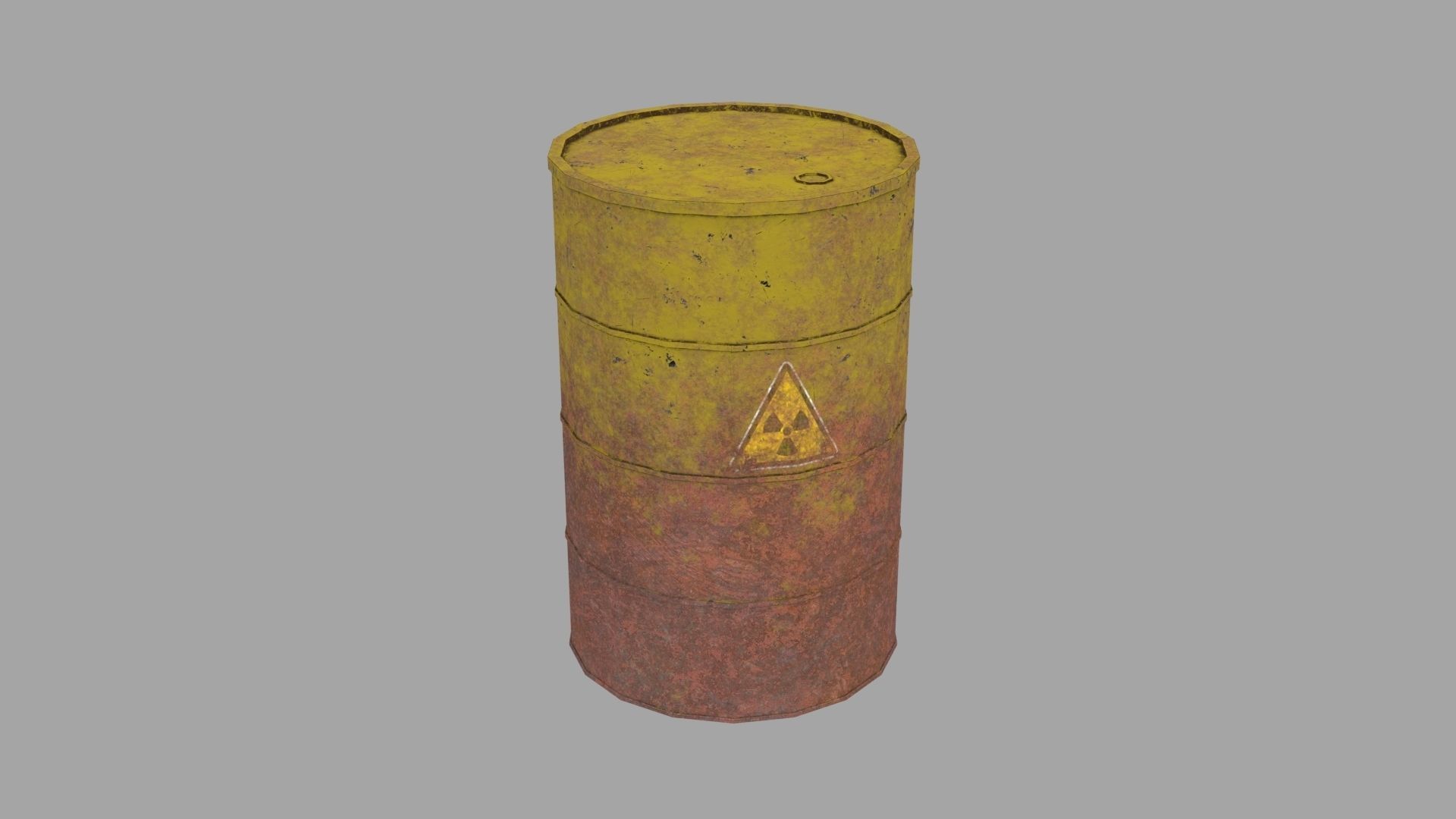 Old Rusty Metal Barrel Low-poly 3D model_4