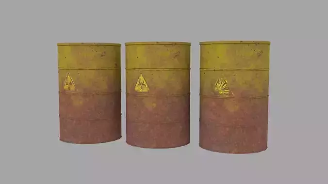 Old Rusty Metal Barrel Low-poly 3D model