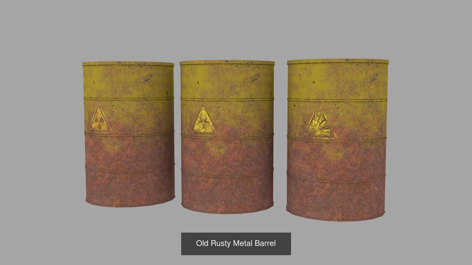 Old Rusty Metal Barrels 3D Model Collection_7