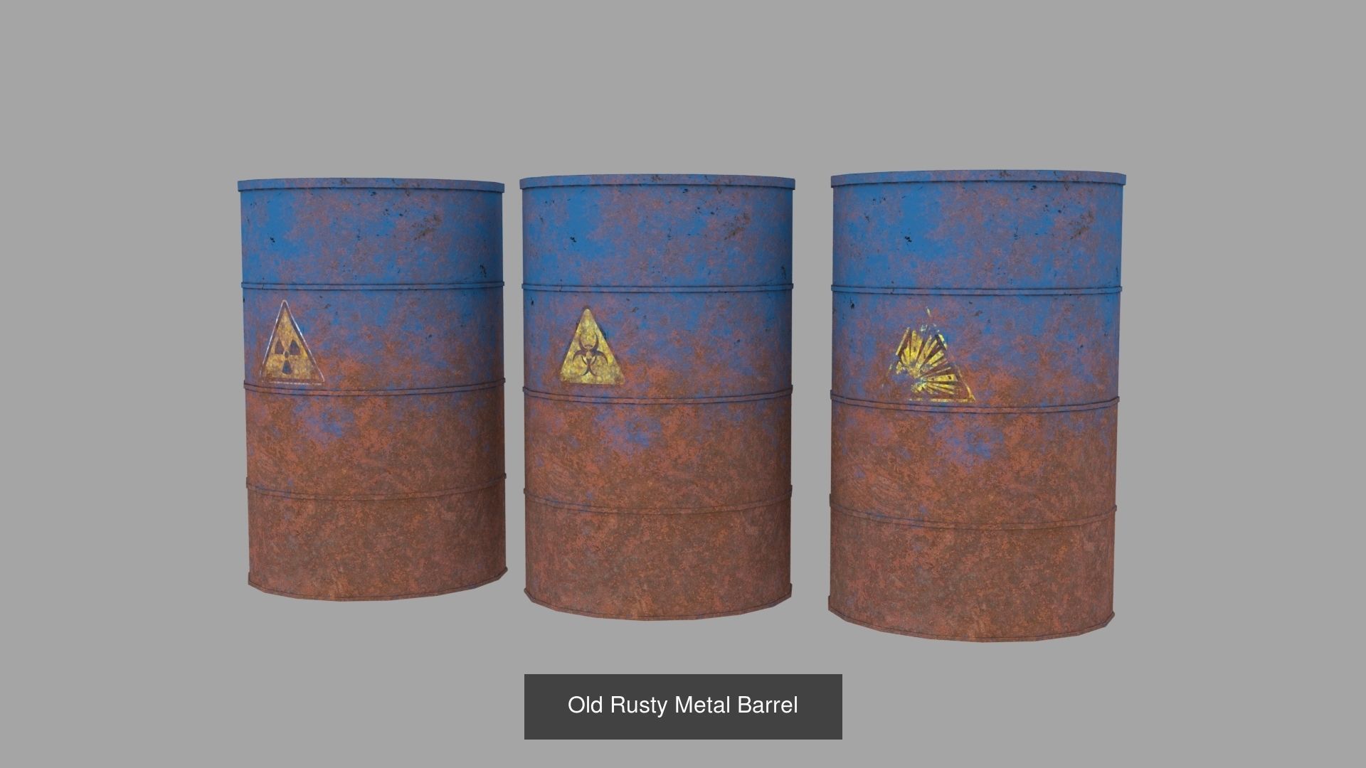 Old Rusty Metal Barrels 3D Model Collection_6