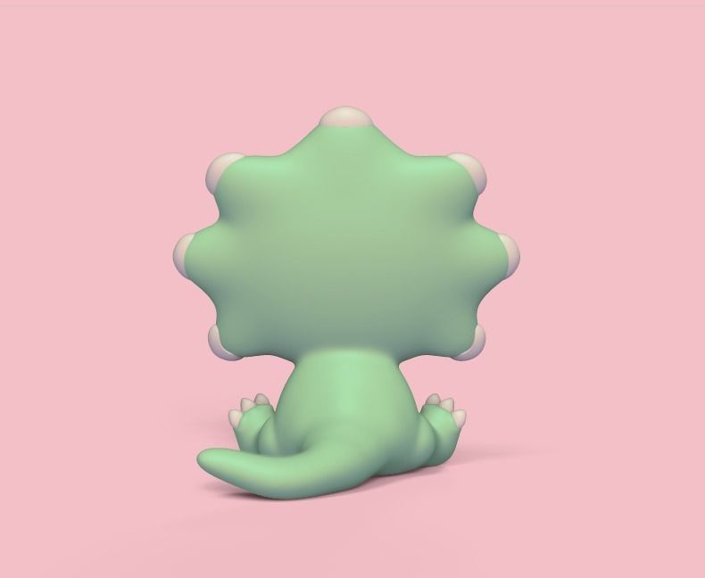 Cute Triceratops 3D print model_3