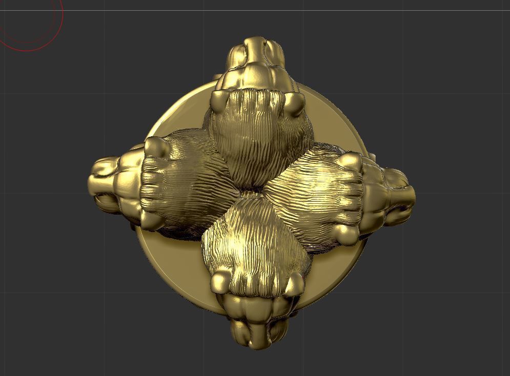 Ashoka gold medallion 3D print model_2