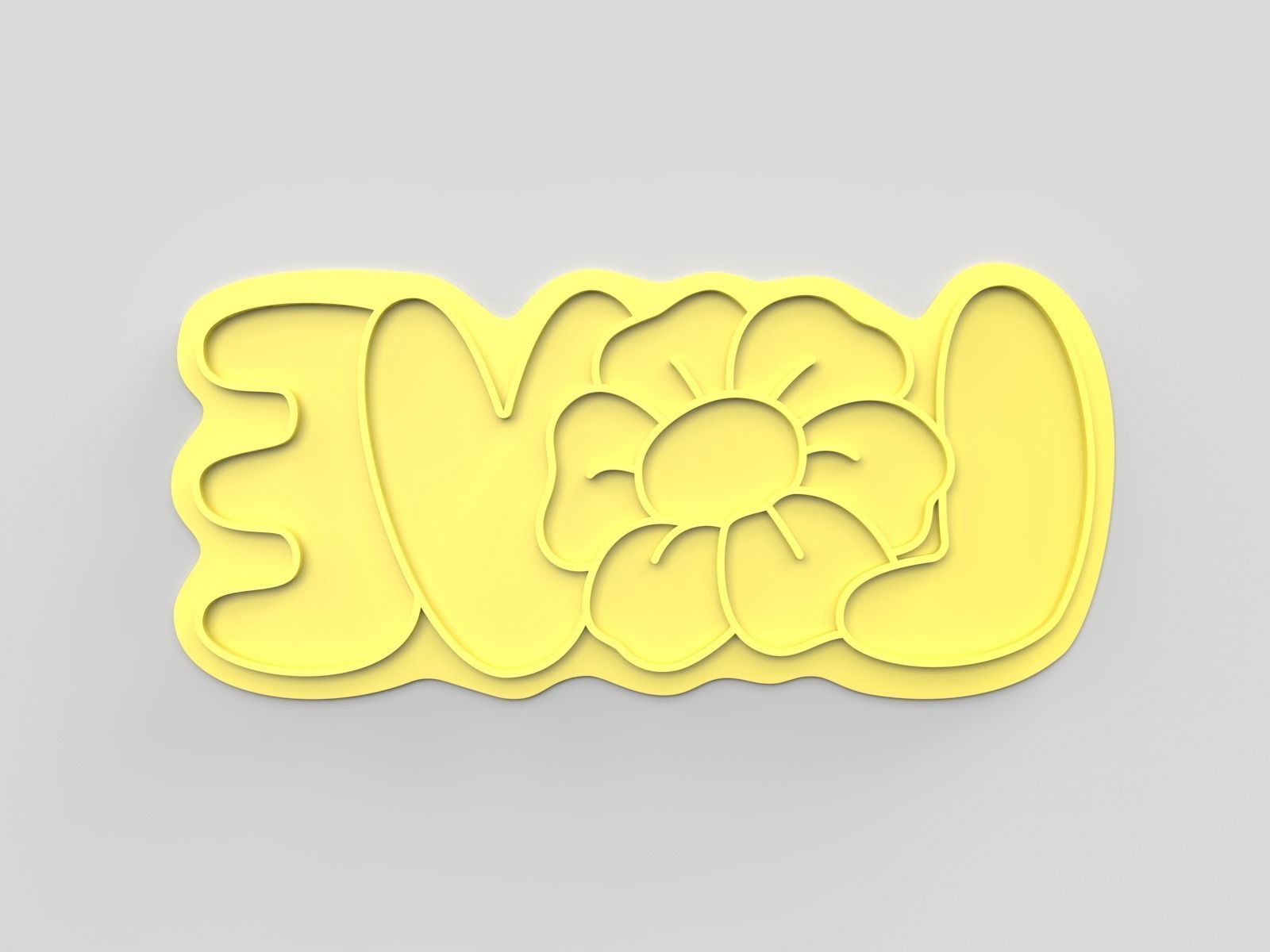 Cookie cutter and stamp - Love 3D print model_5