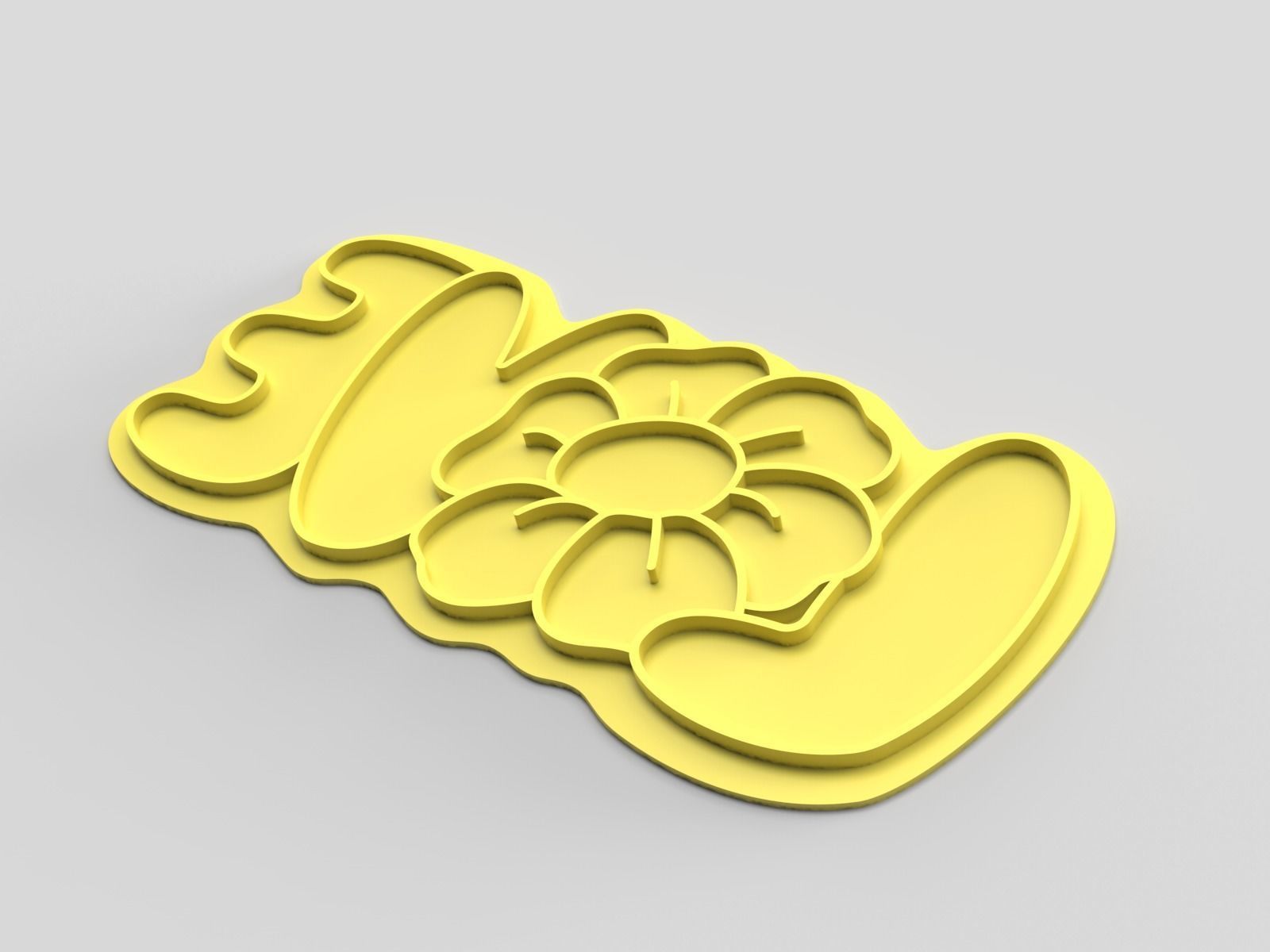 Cookie cutter and stamp - Love 3D print model_2