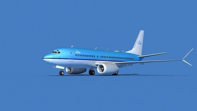 Boeing 737 MAX 7 KLM 3D model