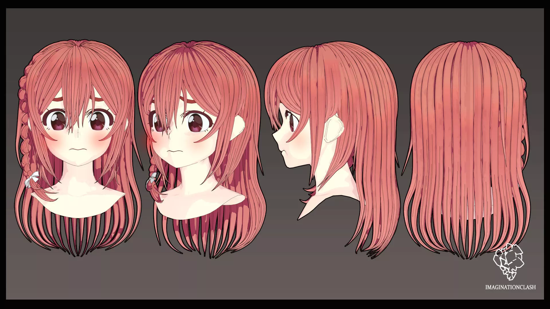 Sumi Sakurasawa hairstyle 3D model_0