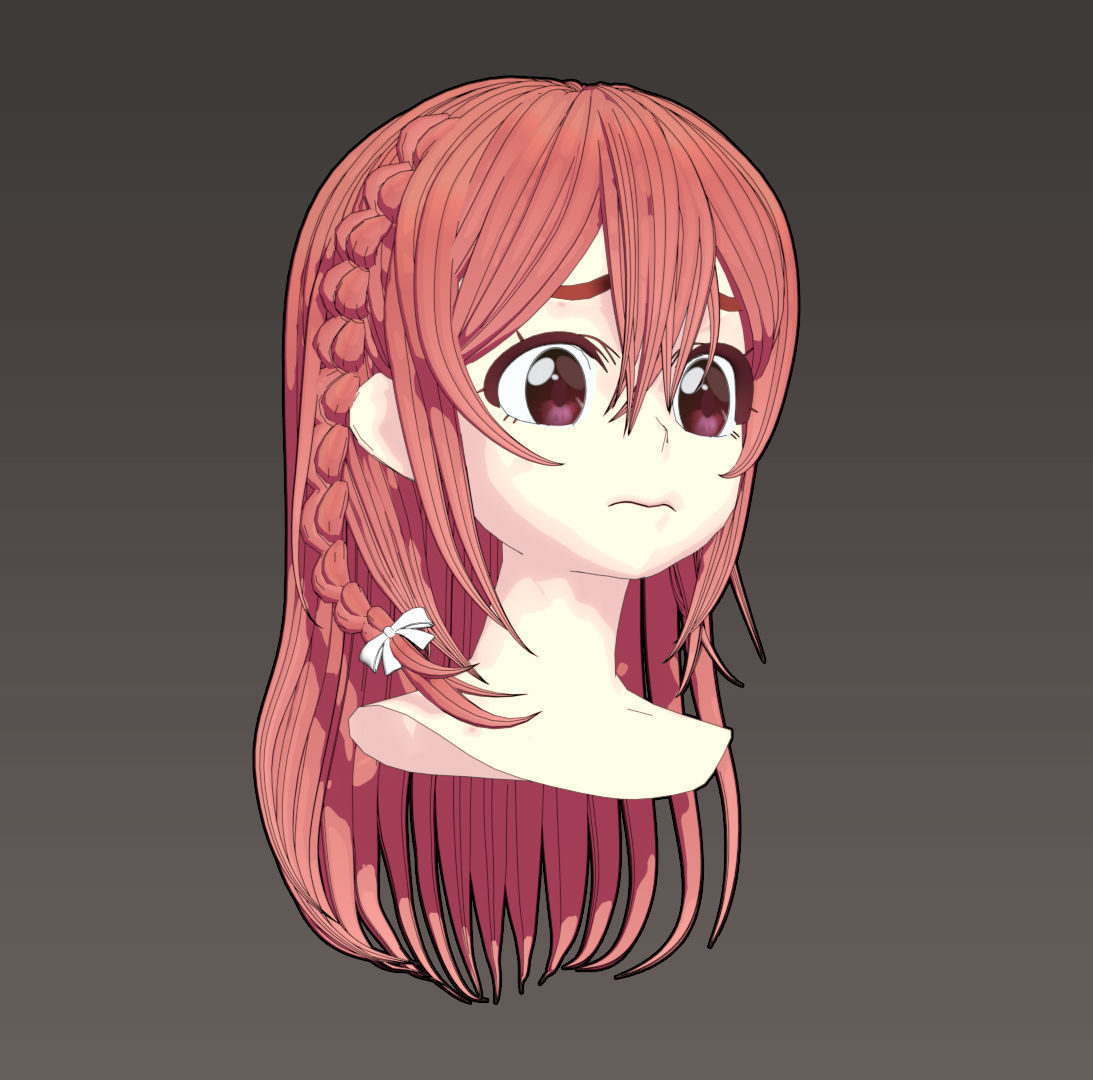 Sumi Sakurasawa hairstyle 3D model_1