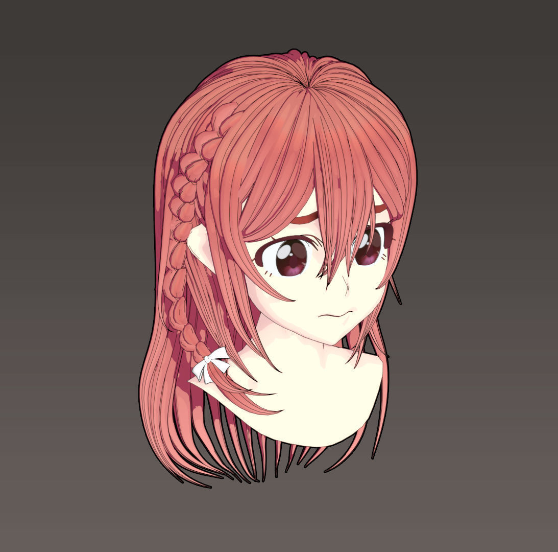 Sumi Sakurasawa hairstyle 3D model_2