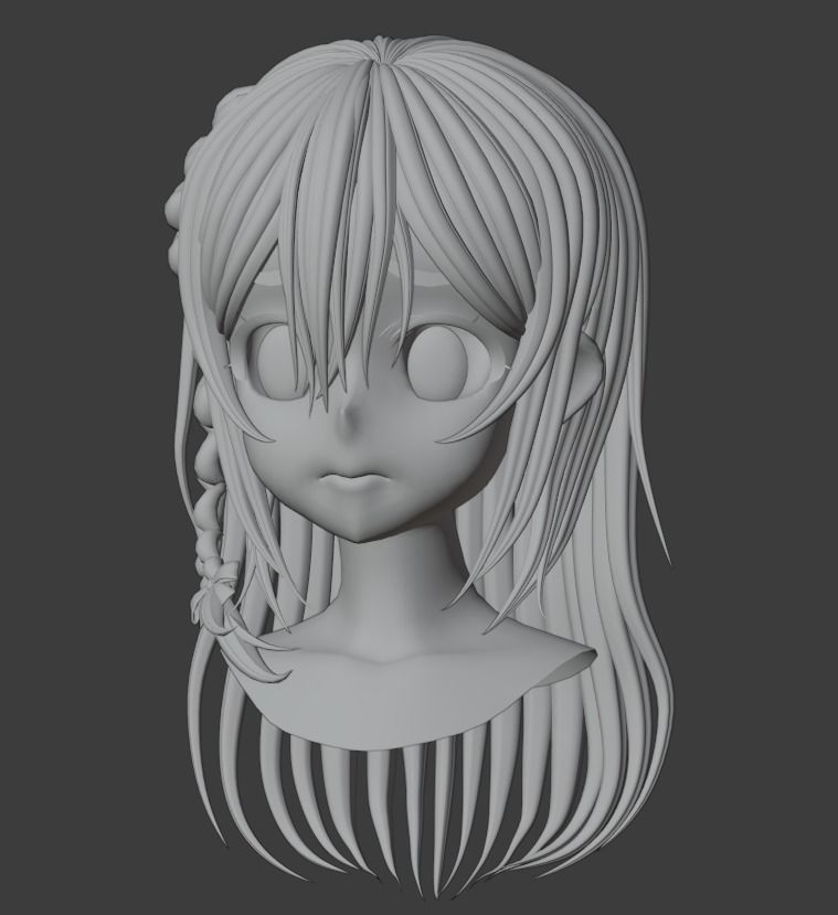 Sumi Sakurasawa hairstyle 3D model_4