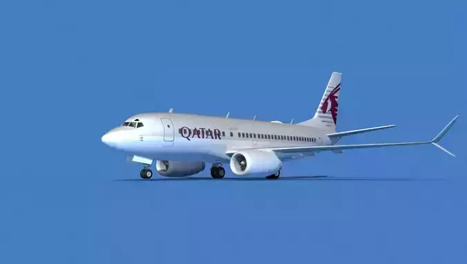Boeing 737 MAX 7 Qatar Airways 3D model