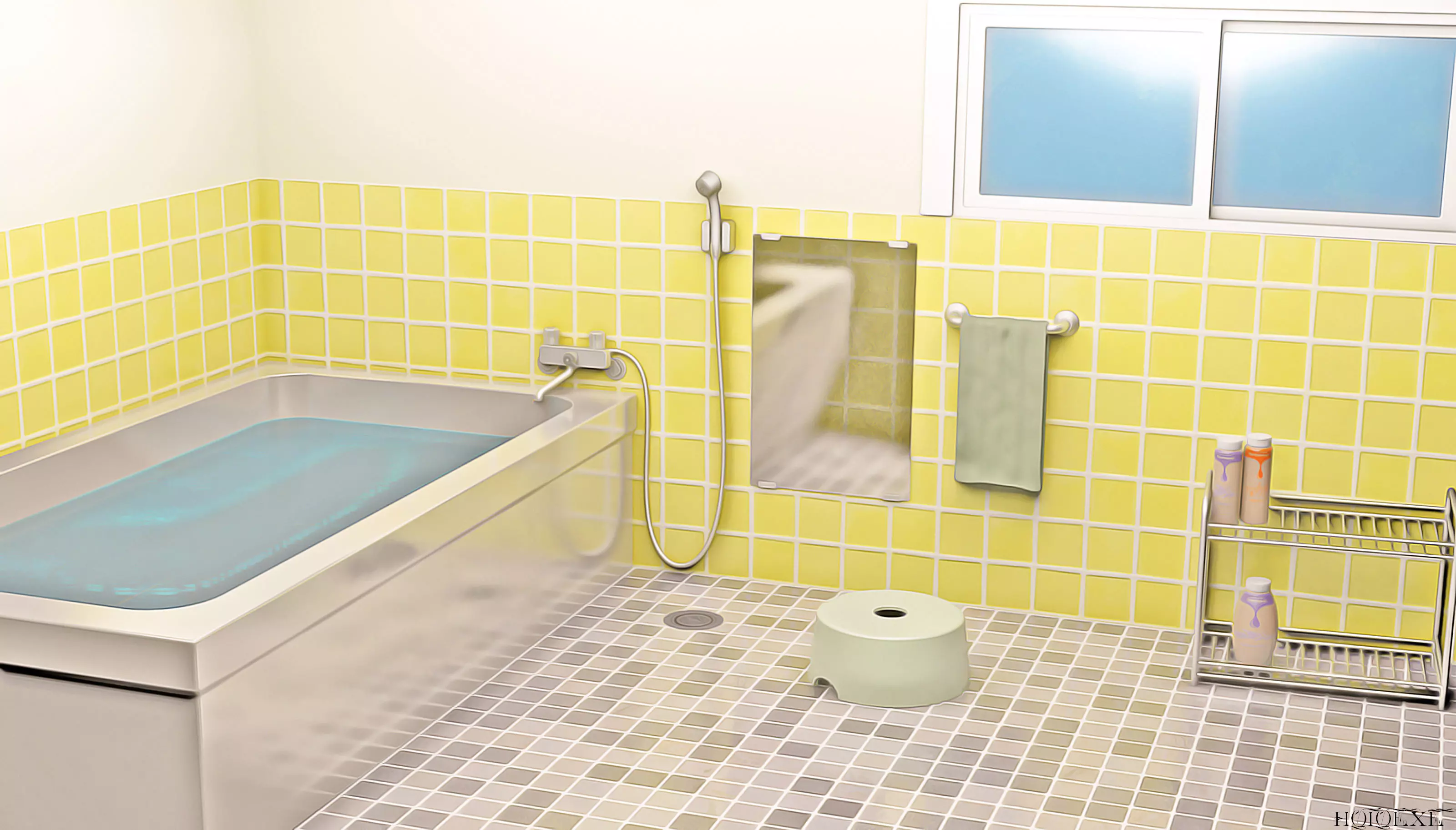 Simple Anime Bath Scene 3D model