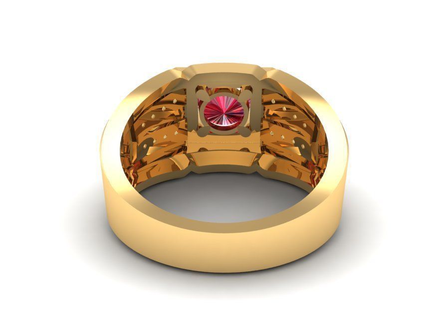 Luxury Ruby Diamond Men Ring 3D Model 141 3D print model_8