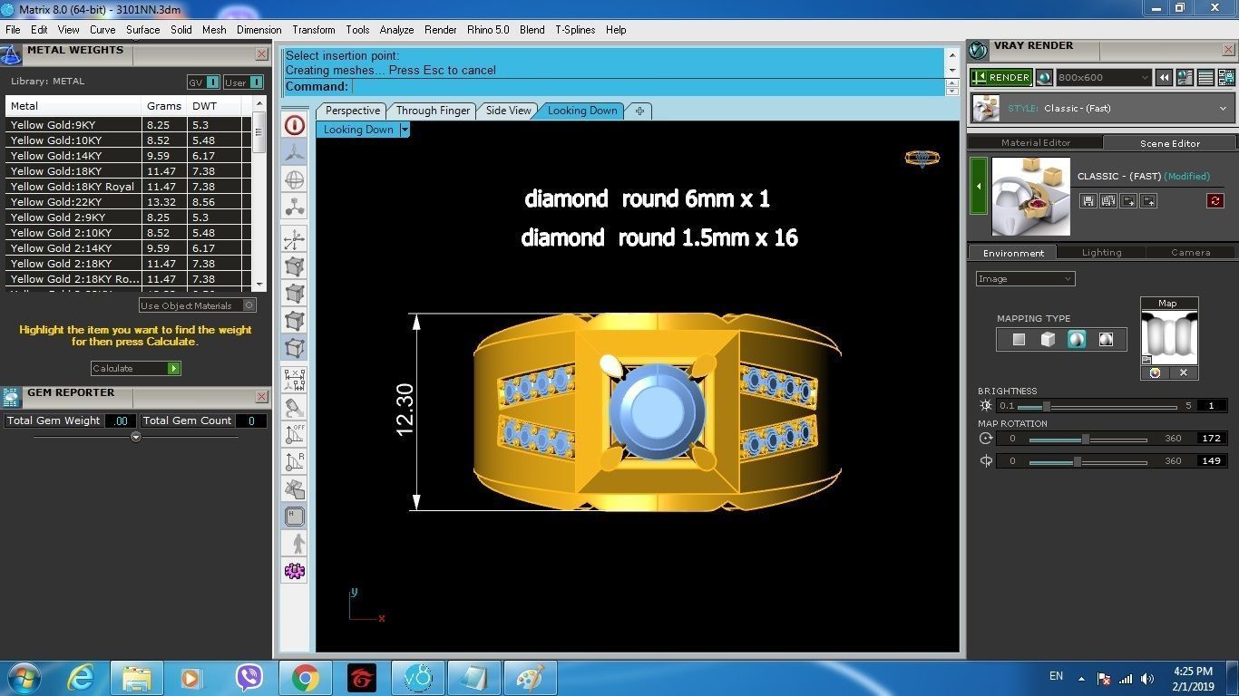 Luxury Ruby Diamond Men Ring 3D Model 141 3D print model_5