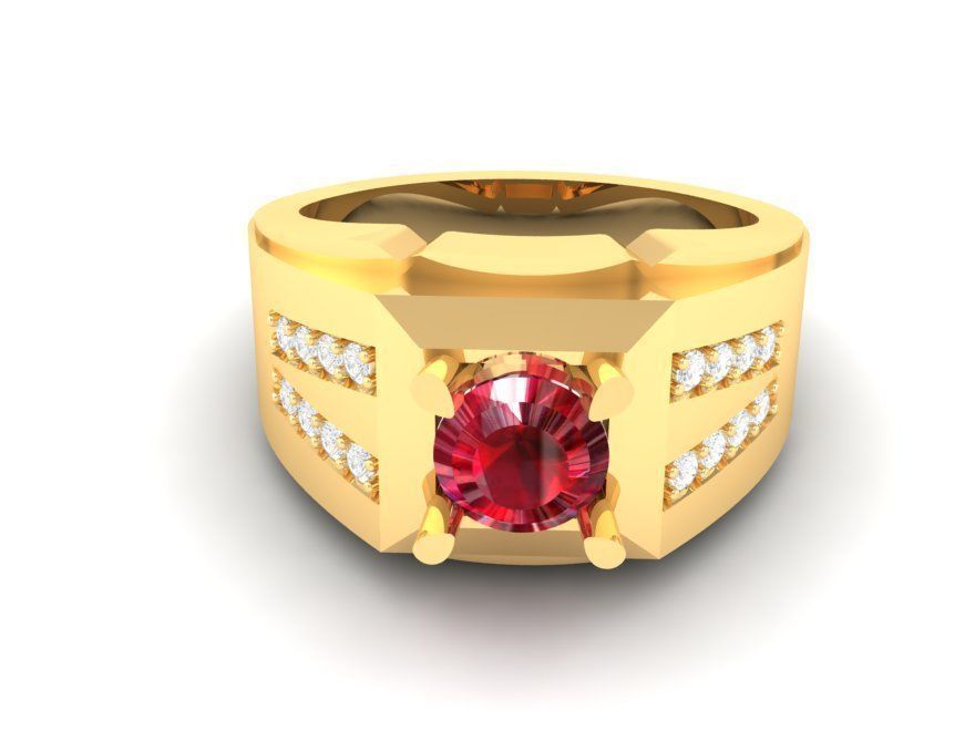 Luxury Ruby Diamond Men Ring 3D Model 141 3D print model_4