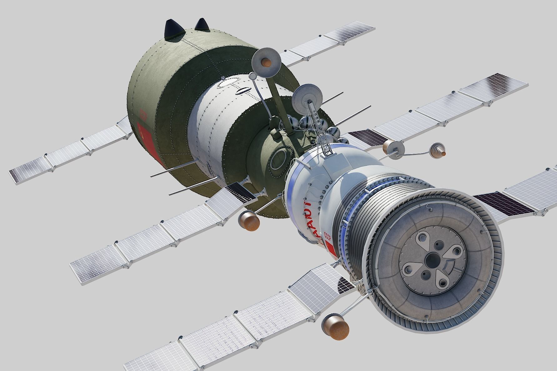 salyut space station 3D model_1