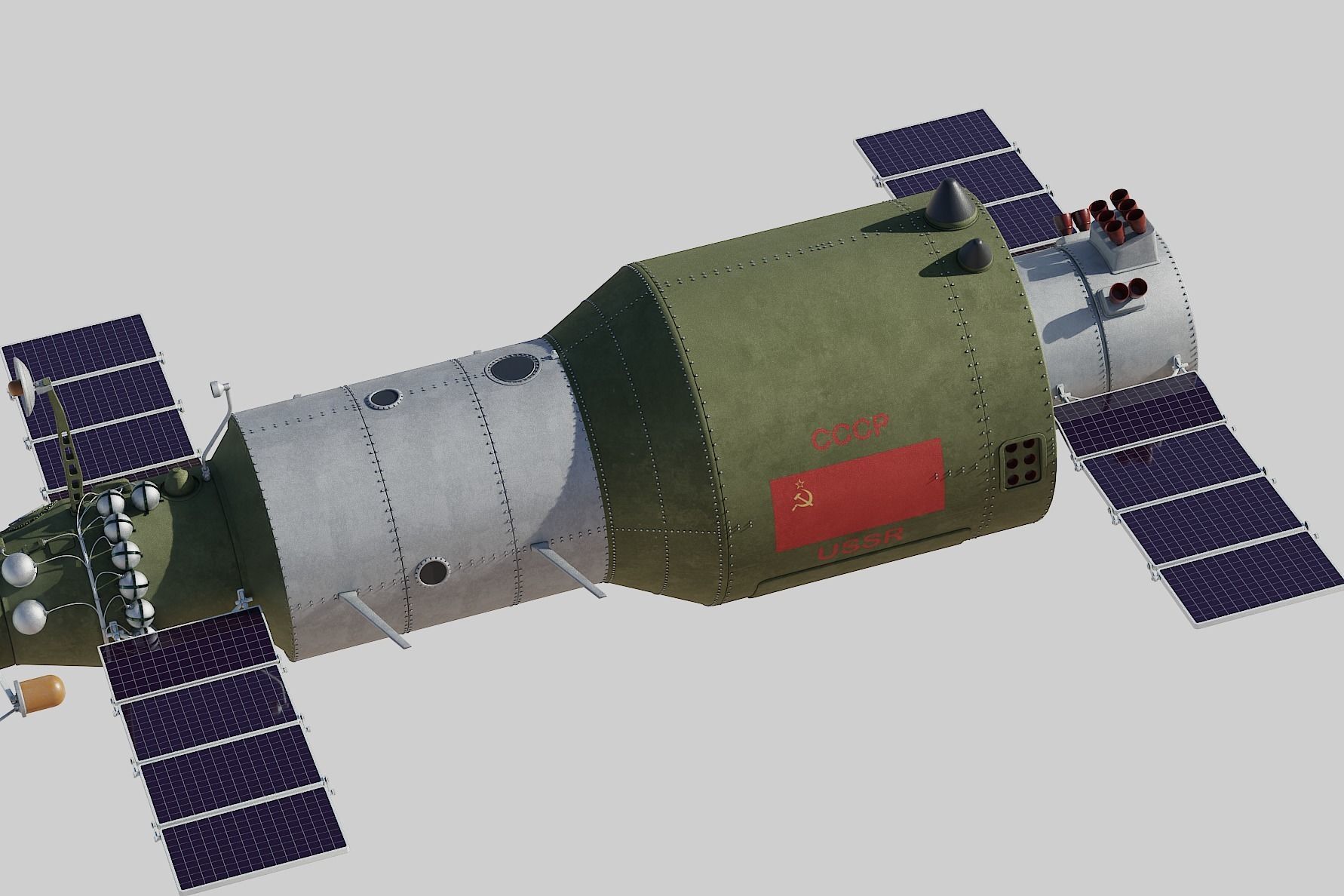 salyut space station 3D model_11