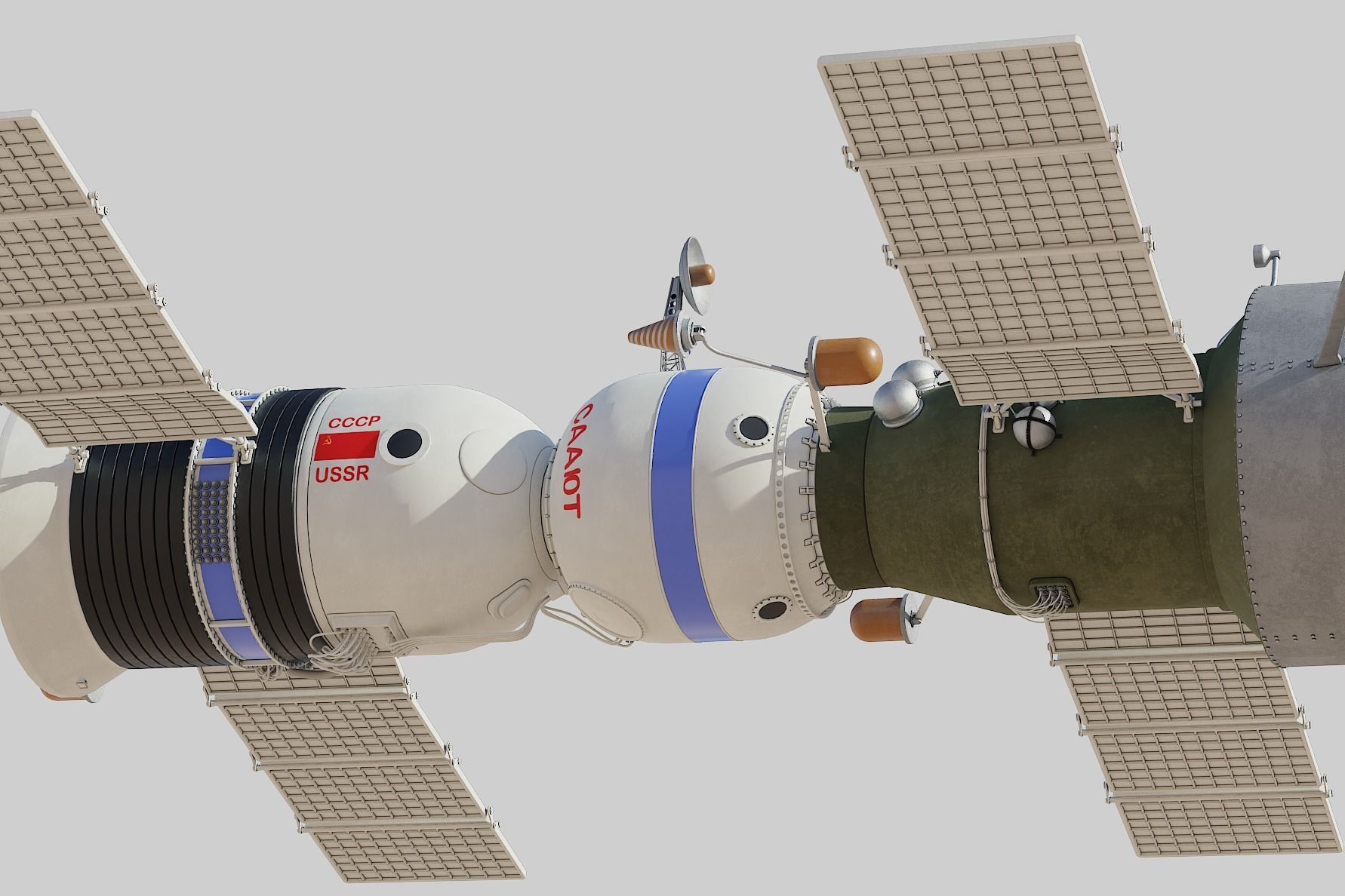 salyut space station 3D model_16