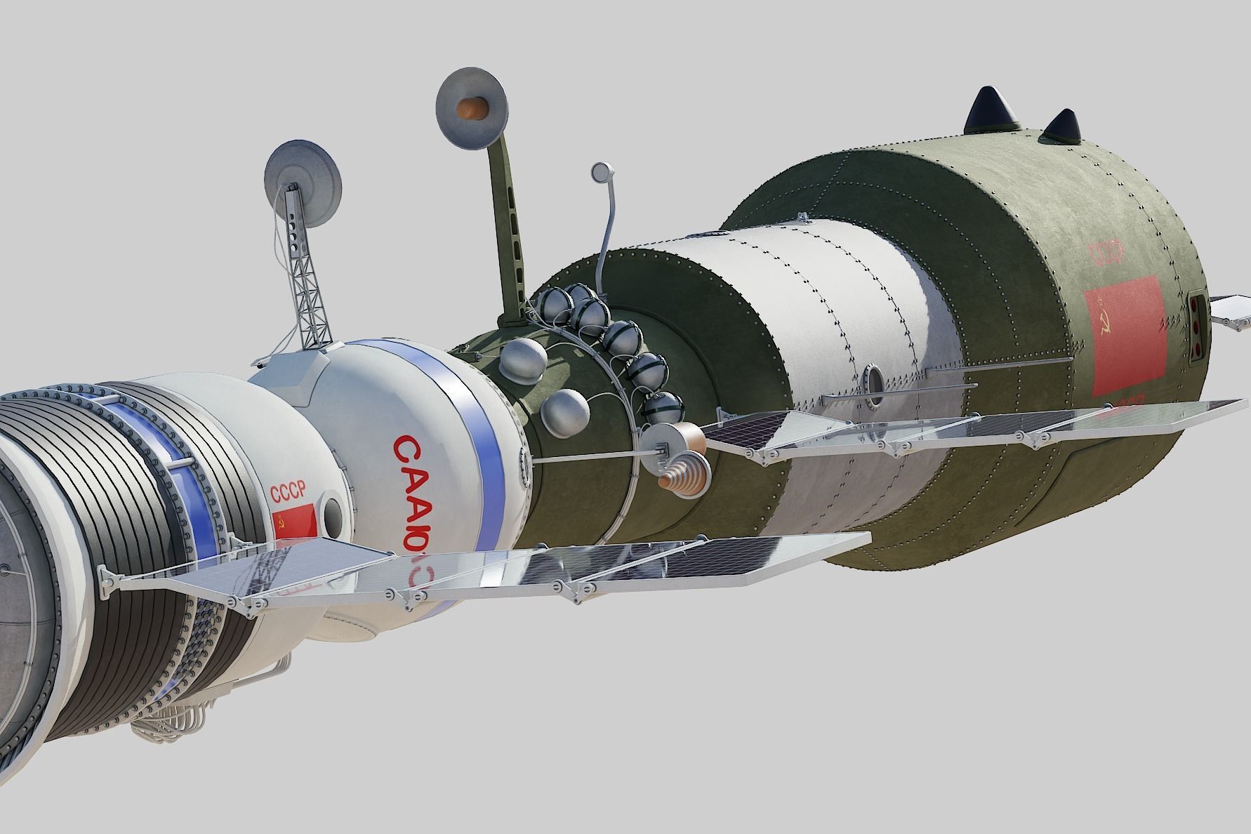 salyut space station 3D model_13