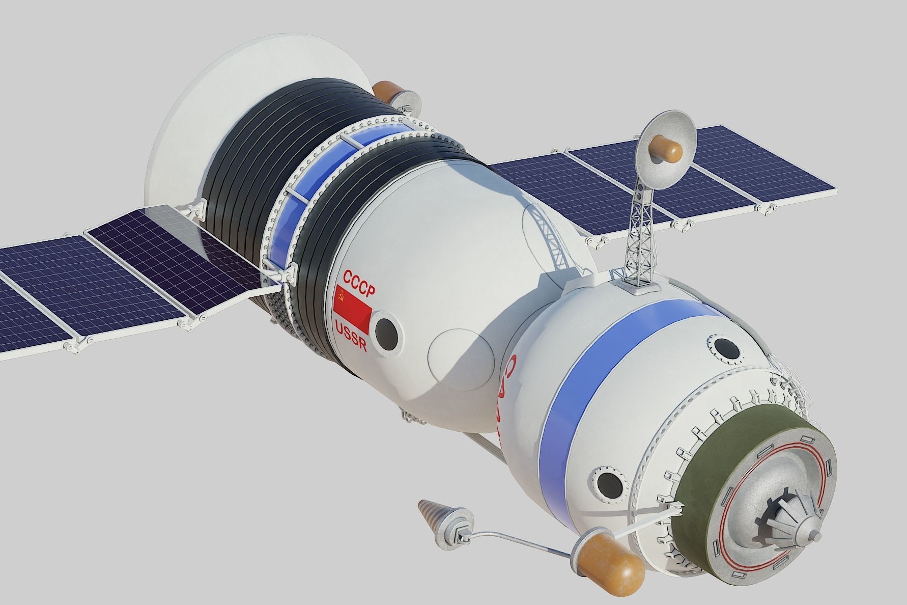 salyut space station 3D model_22