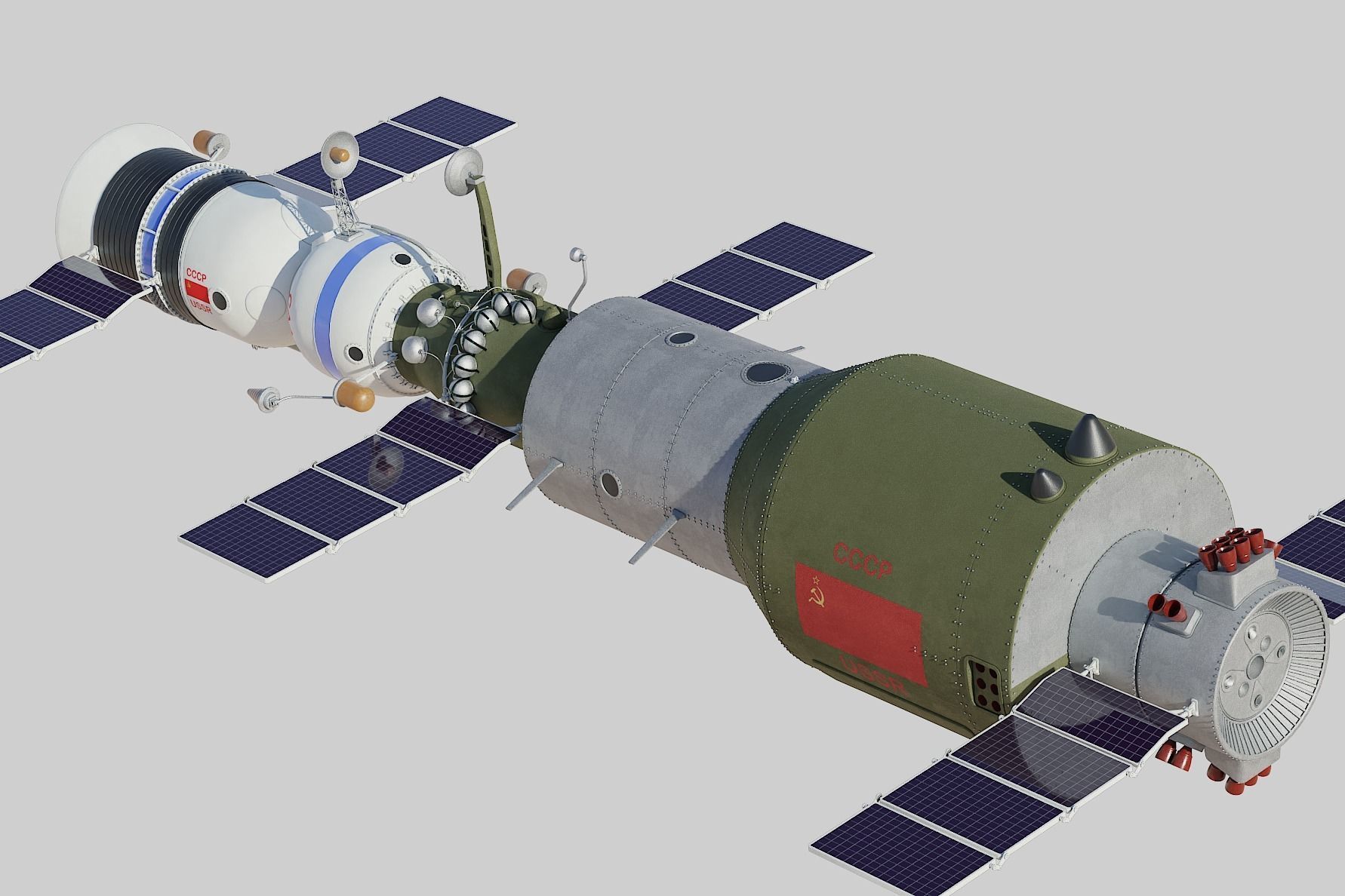 salyut space station 3D model_10