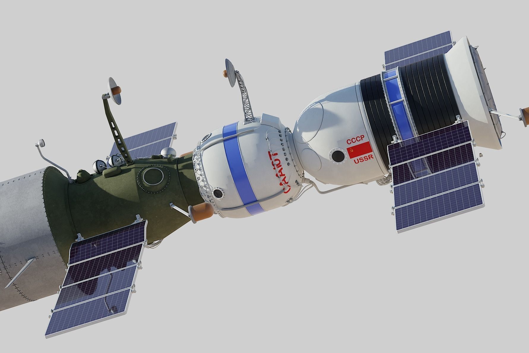 salyut space station 3D model_5