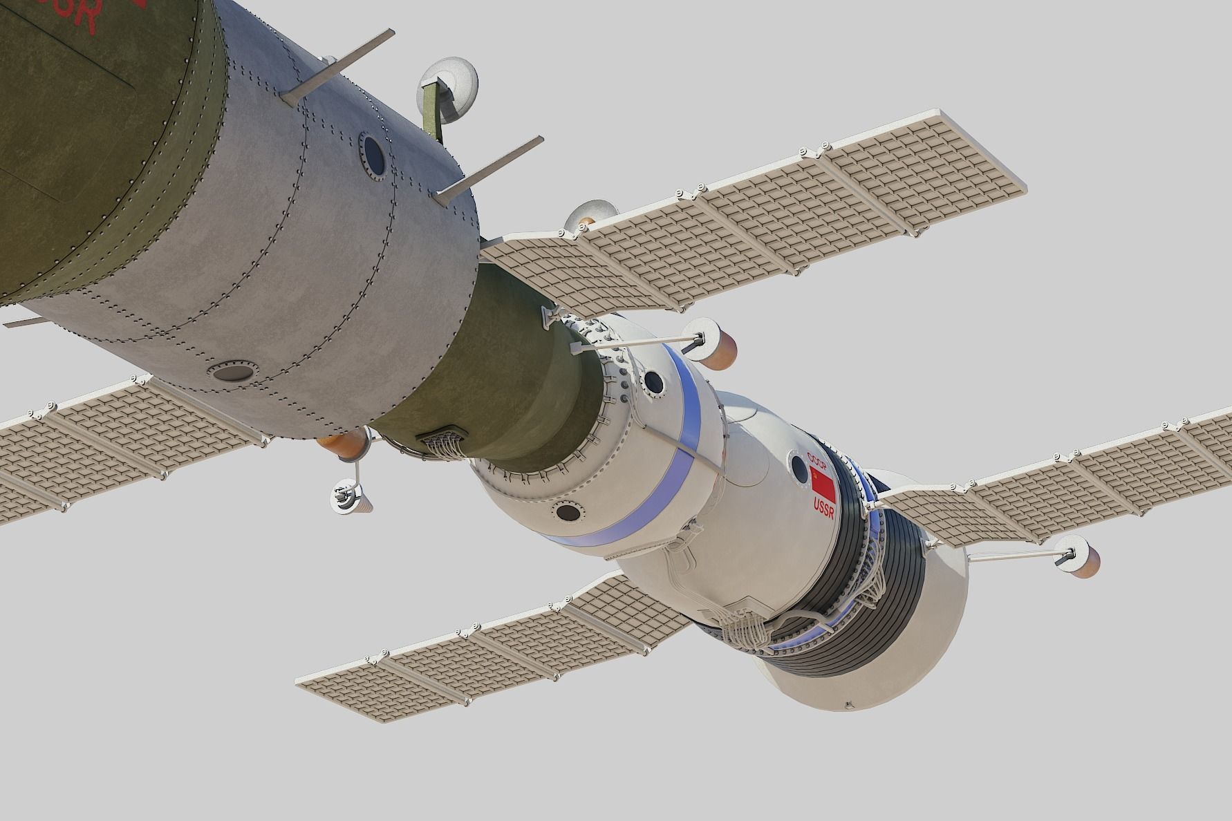 salyut space station 3D model_14