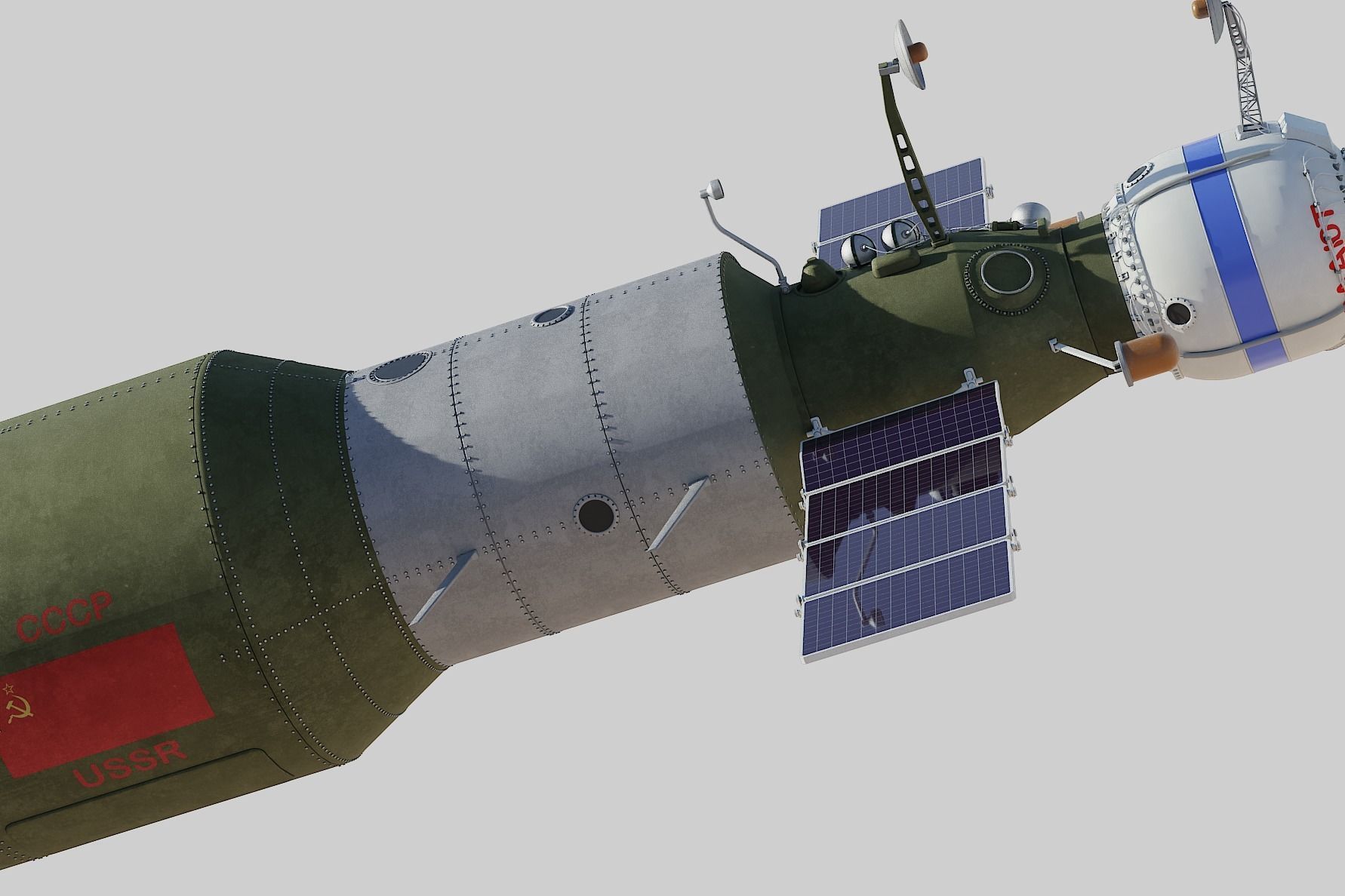 salyut space station 3D model_6
