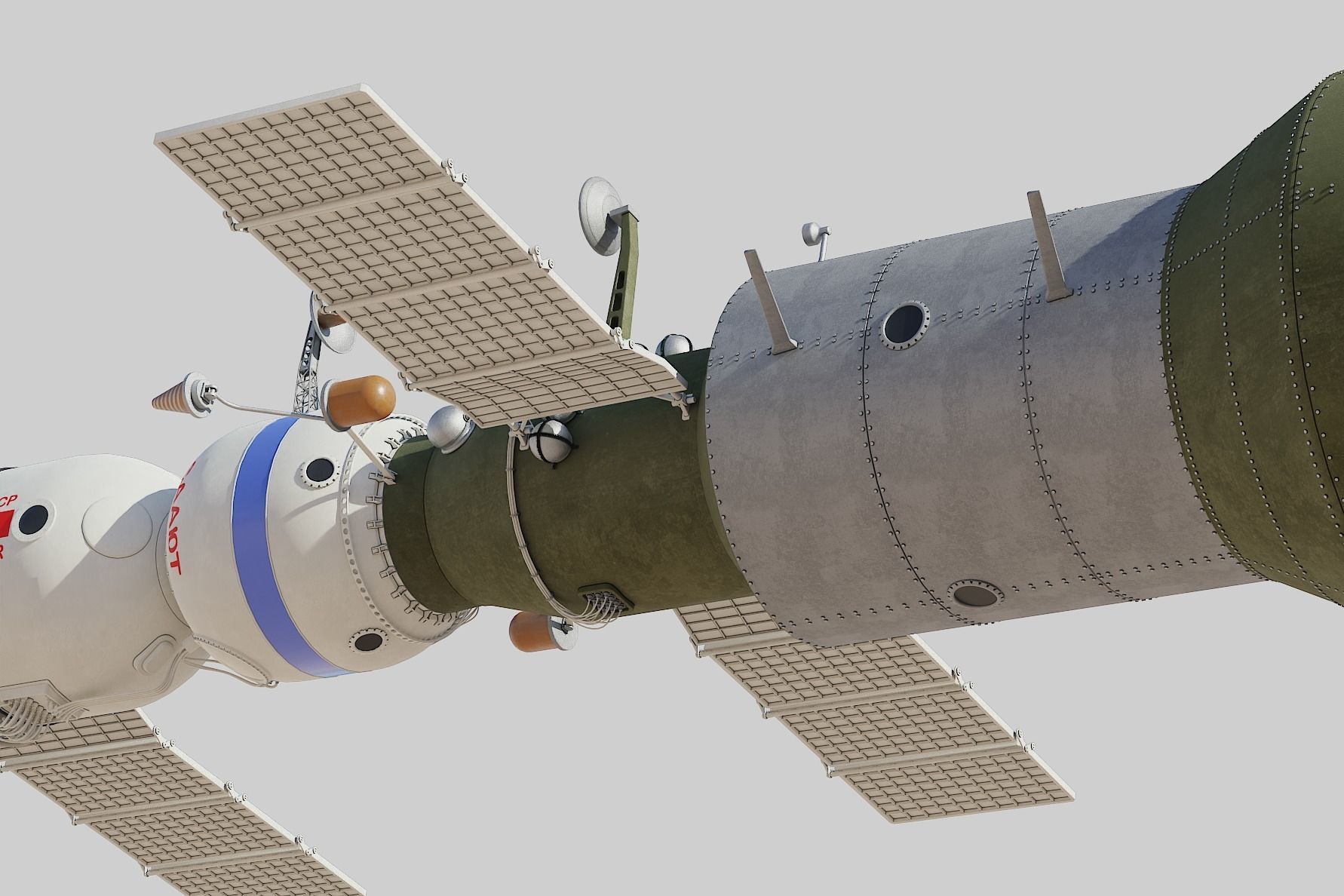 salyut space station 3D model_3
