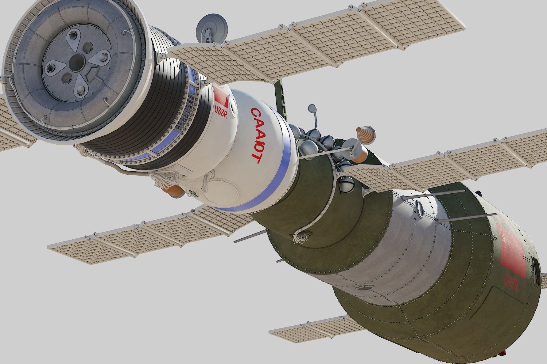 salyut space station 3D model_4