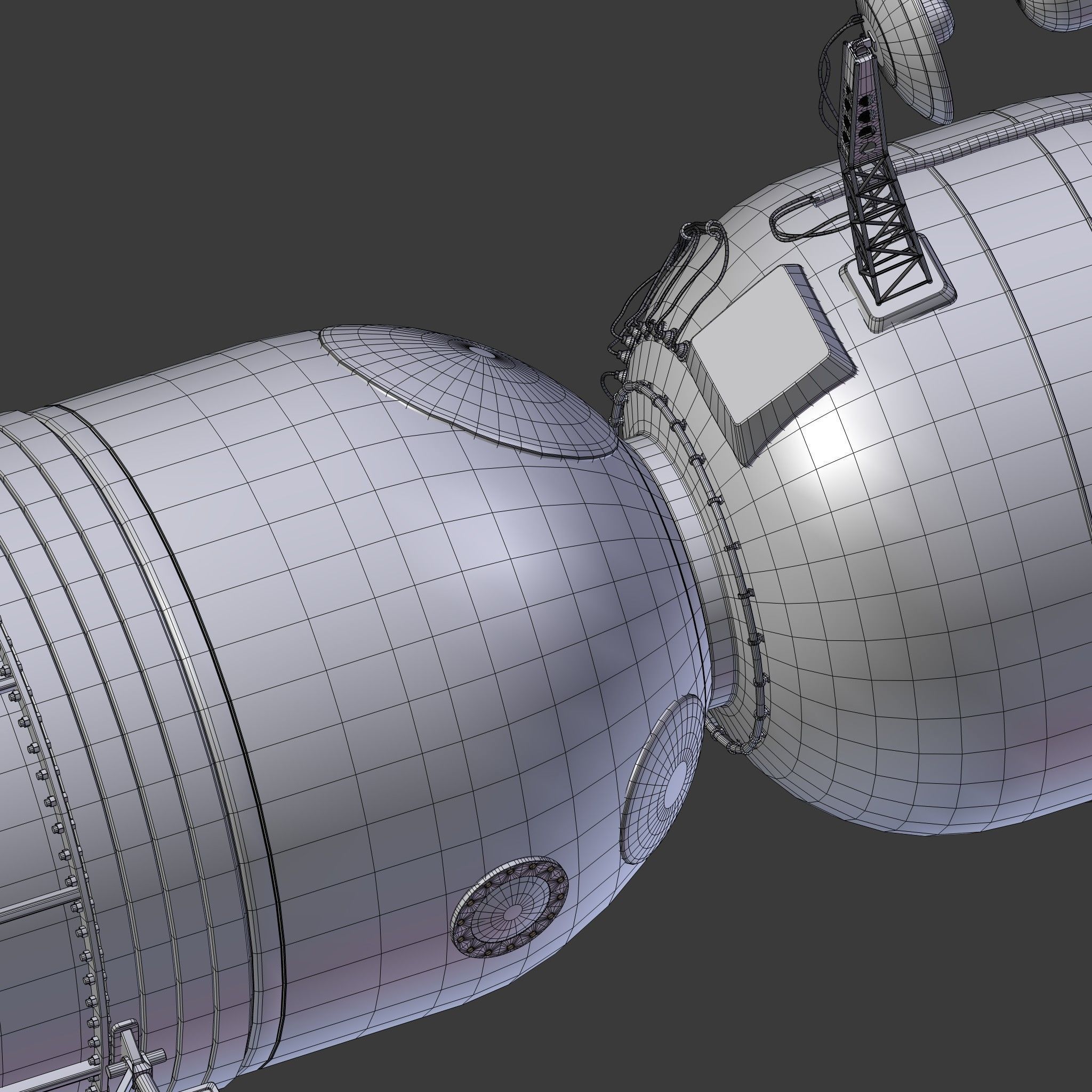 salyut space station 3D model_30