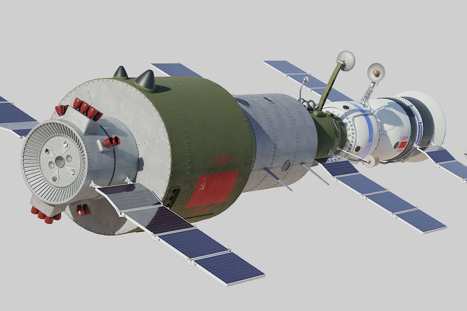 salyut space station 3D model_9