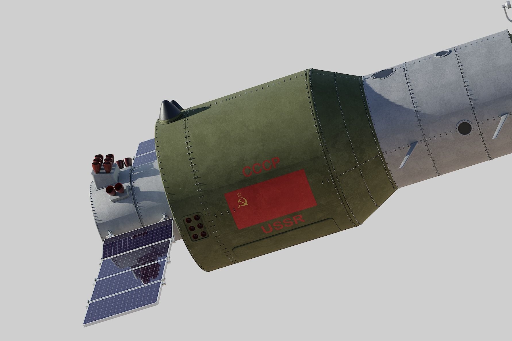 salyut space station 3D model_7