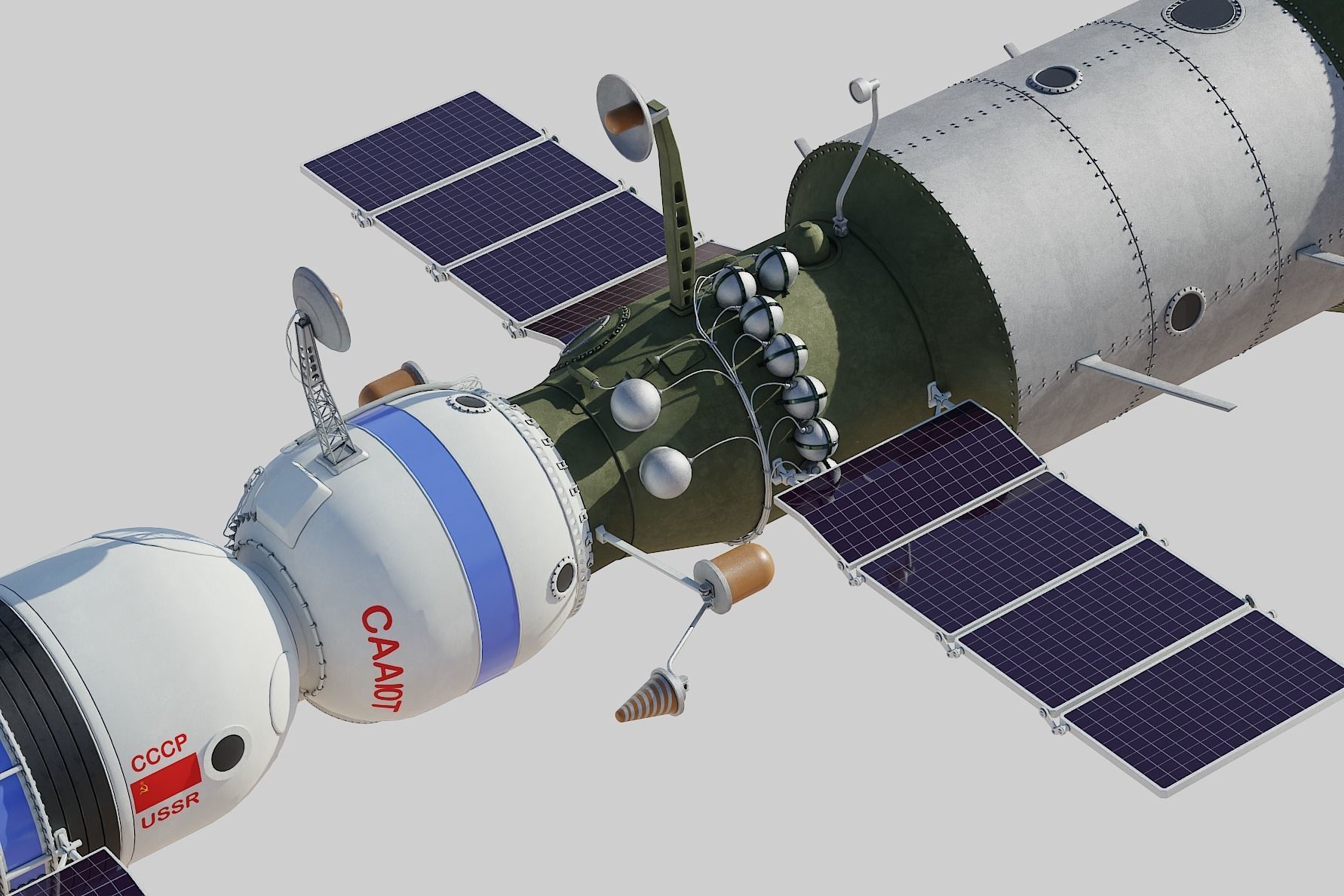 salyut space station 3D model_12