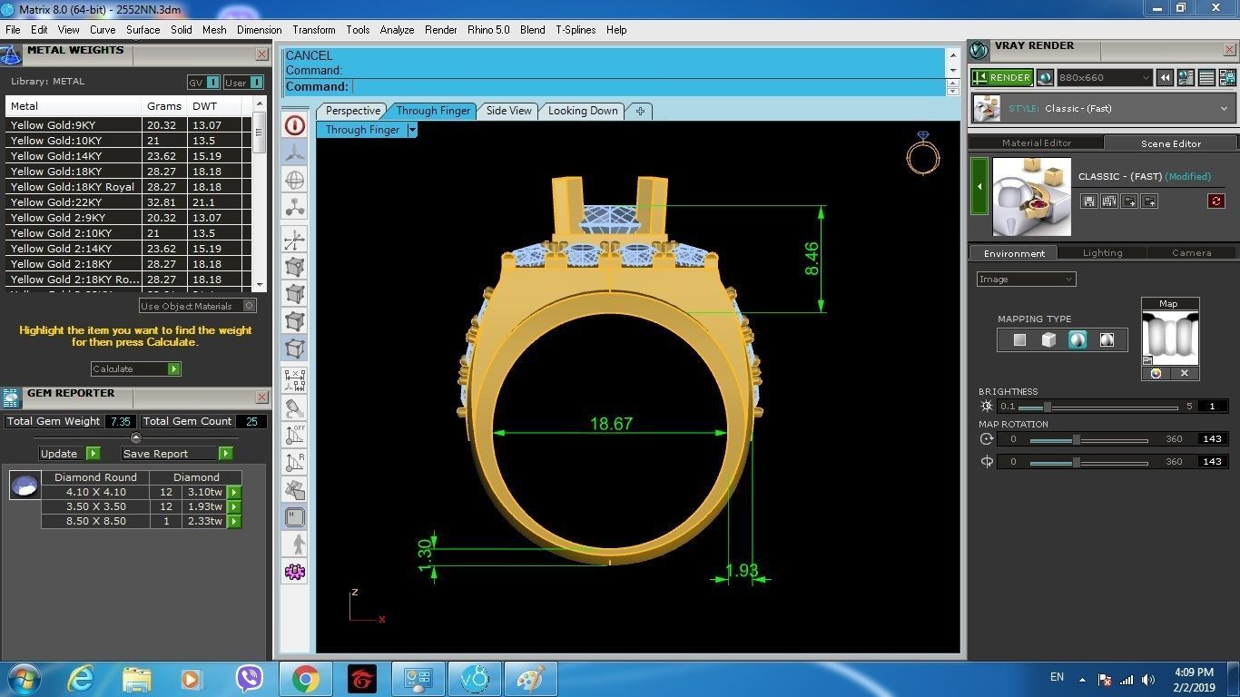 Bold Diamond Cluster Men Ring Luxury Jewelry 148 3D print model_5