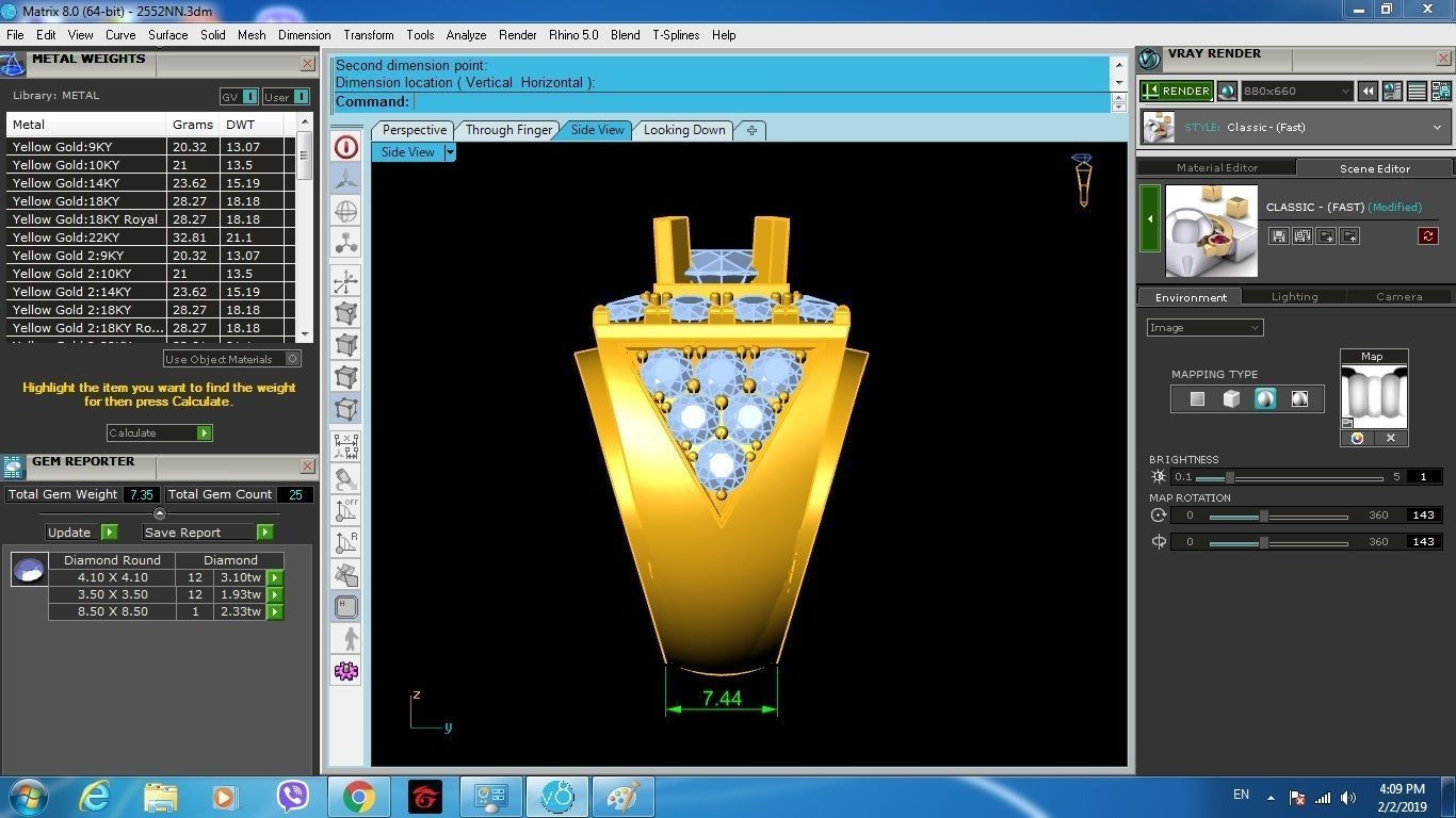 Bold Diamond Cluster Men Ring Luxury Jewelry 148 3D print model_6