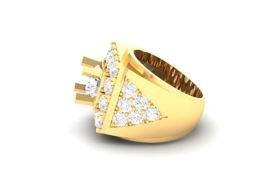 Bold Diamond Cluster Men Ring Luxury Jewelry 148 3D print model_3