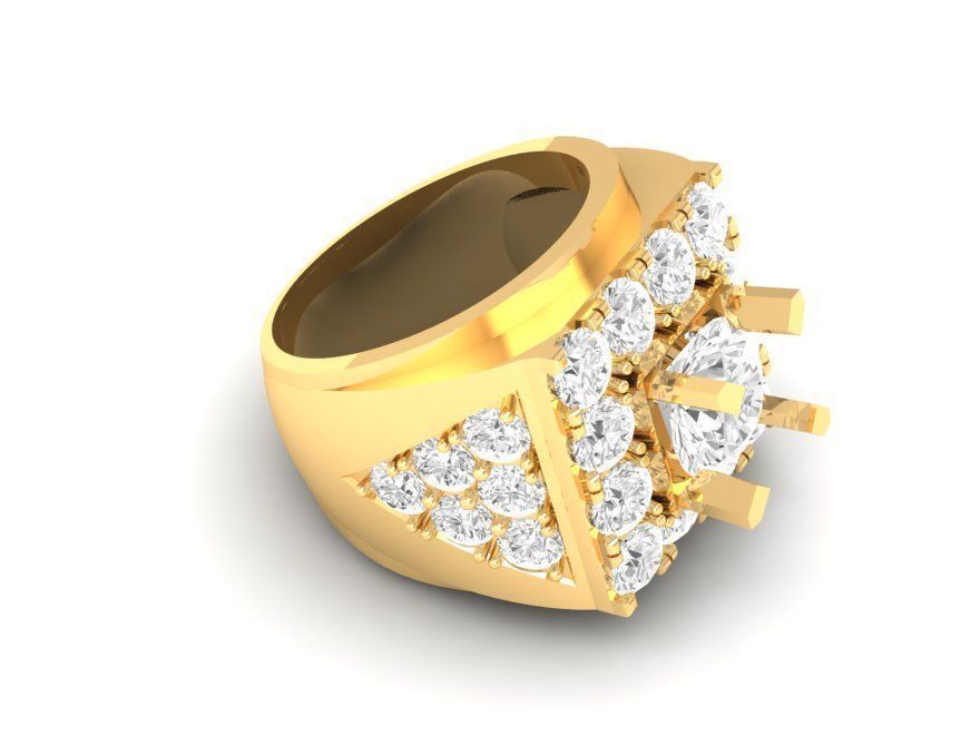 Bold Diamond Cluster Men Ring Luxury Jewelry 148 3D print model_4