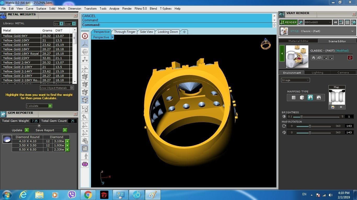 Bold Diamond Cluster Men Ring Luxury Jewelry 148 3D print model_7