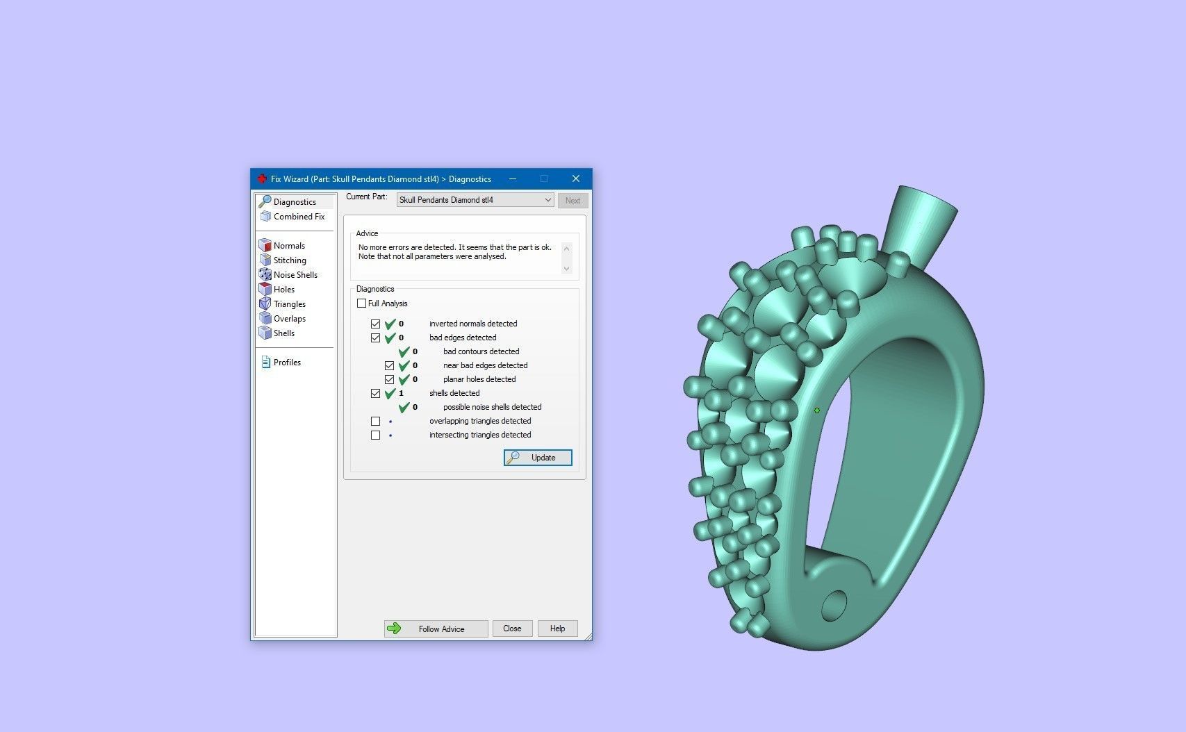 White Gold Diamond Pirate SKULL PENDANT 3D print model_11