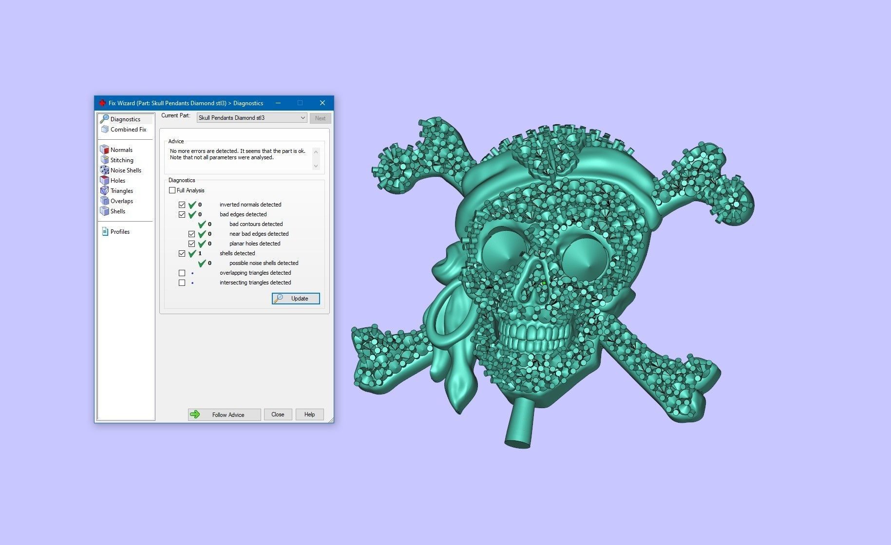 White Gold Diamond Pirate SKULL PENDANT 3D print model_9