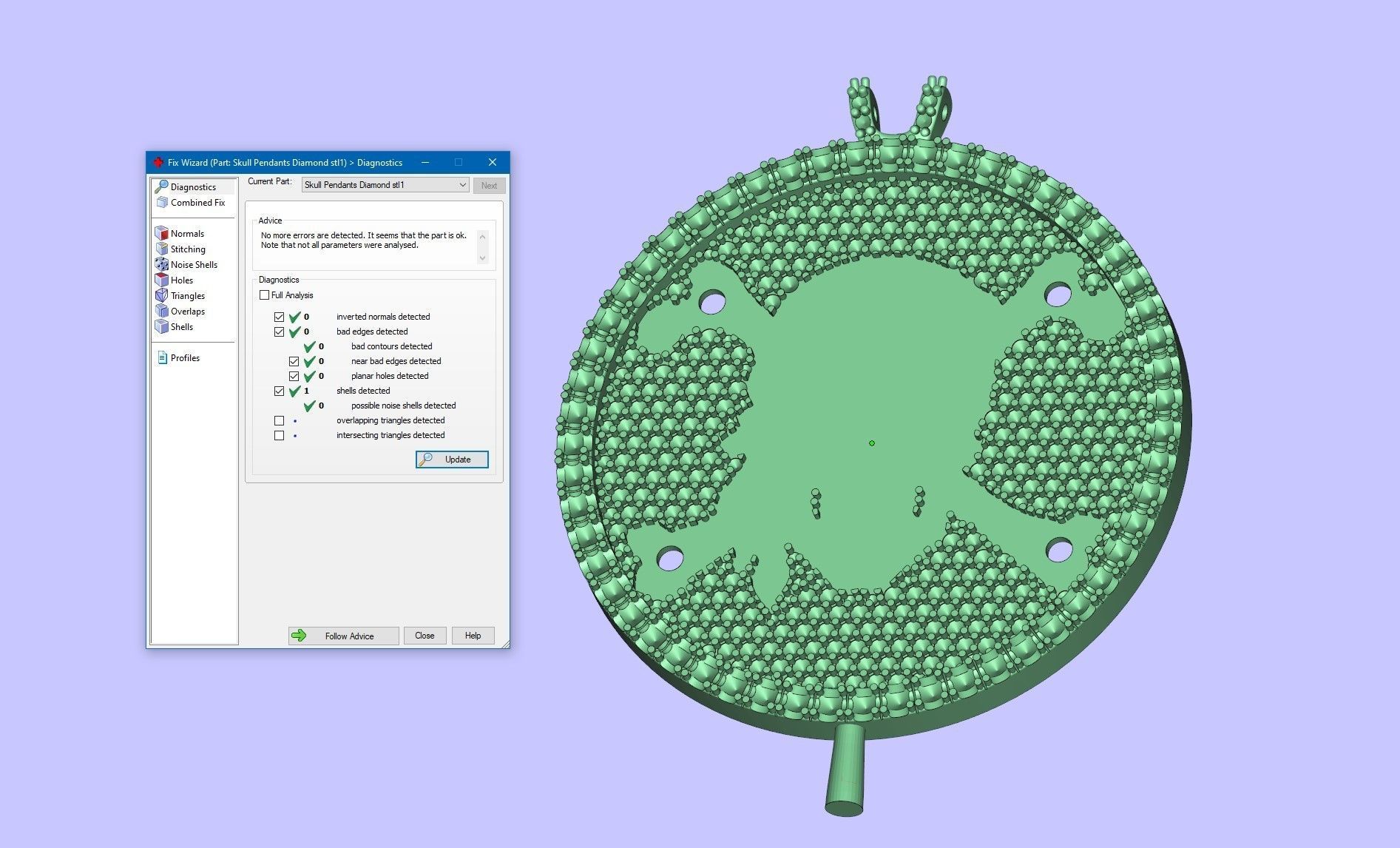 White Gold Diamond Pirate SKULL PENDANT 3D print model_8