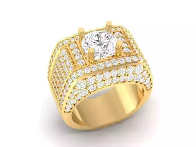 Luxury Wide Diamond Pave Ring for Men  151