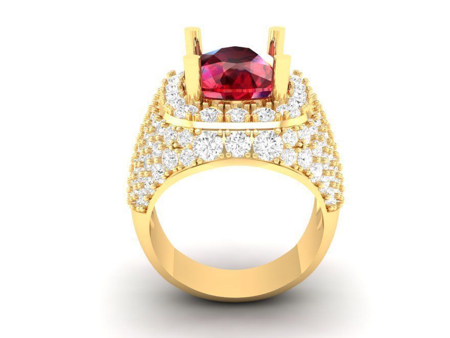 Luxury Ruby Sapphire Diamond Ring for Men 153 3D print model_2