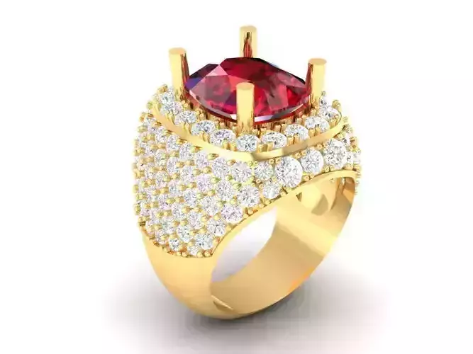 Luxury Ruby Sapphire Diamond Ring for Men  153